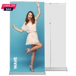 Mobilus reklaminis stendas Roll Up Wave 85x220 - teleskopinis stulpas, grafikos mainų sistema