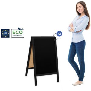 Kreidinės lentos ženklas „Classic S“ (51x90 cm) - juodas