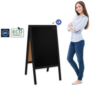 Kreidinės lentos ženklas Klasikinis L (61x118 cm) - juodas